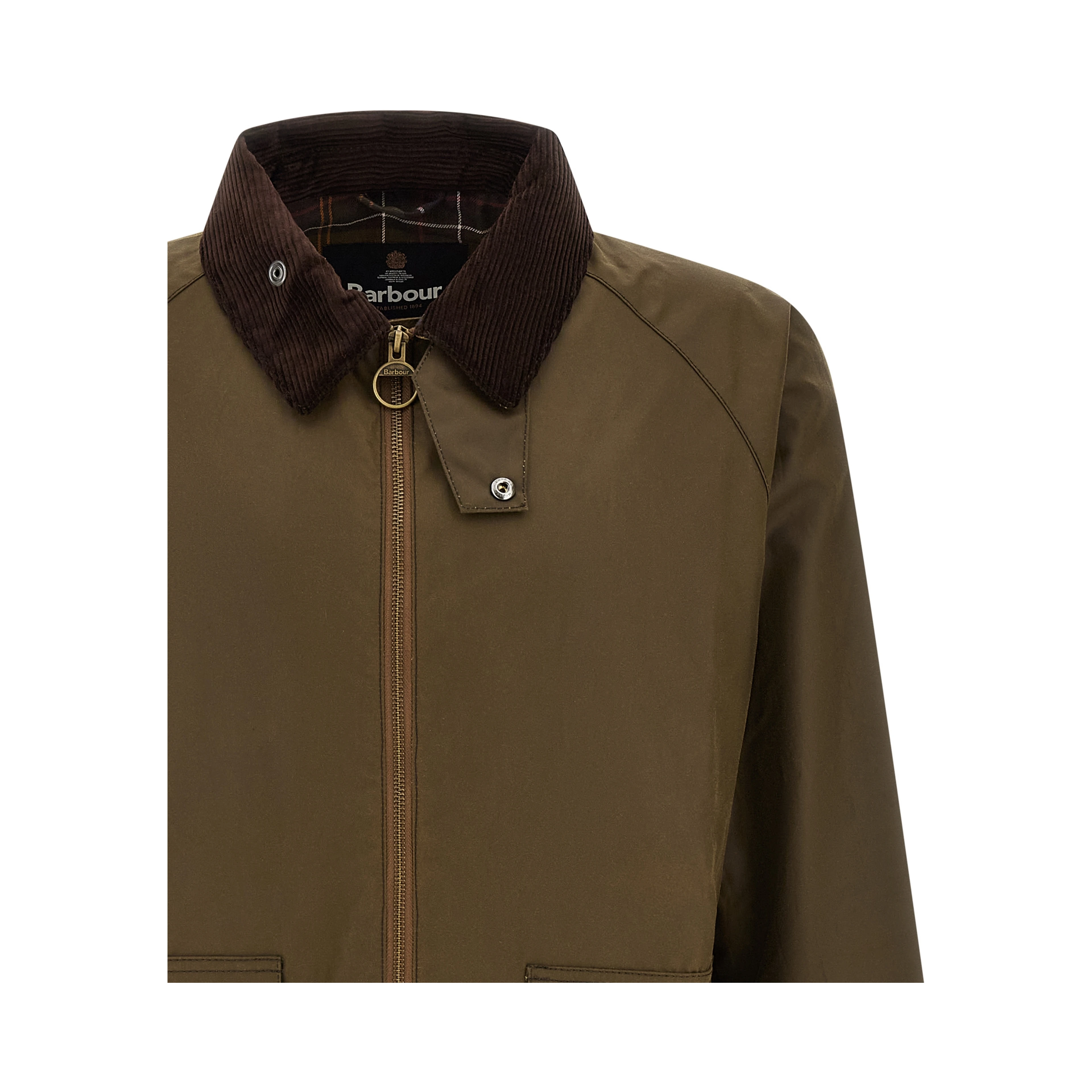 Brown Cotton Full-Length Jacket