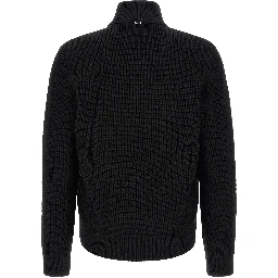 Black Wool Full-Length Jacket