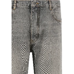Gray Cotton Relaxed Fit Jeans