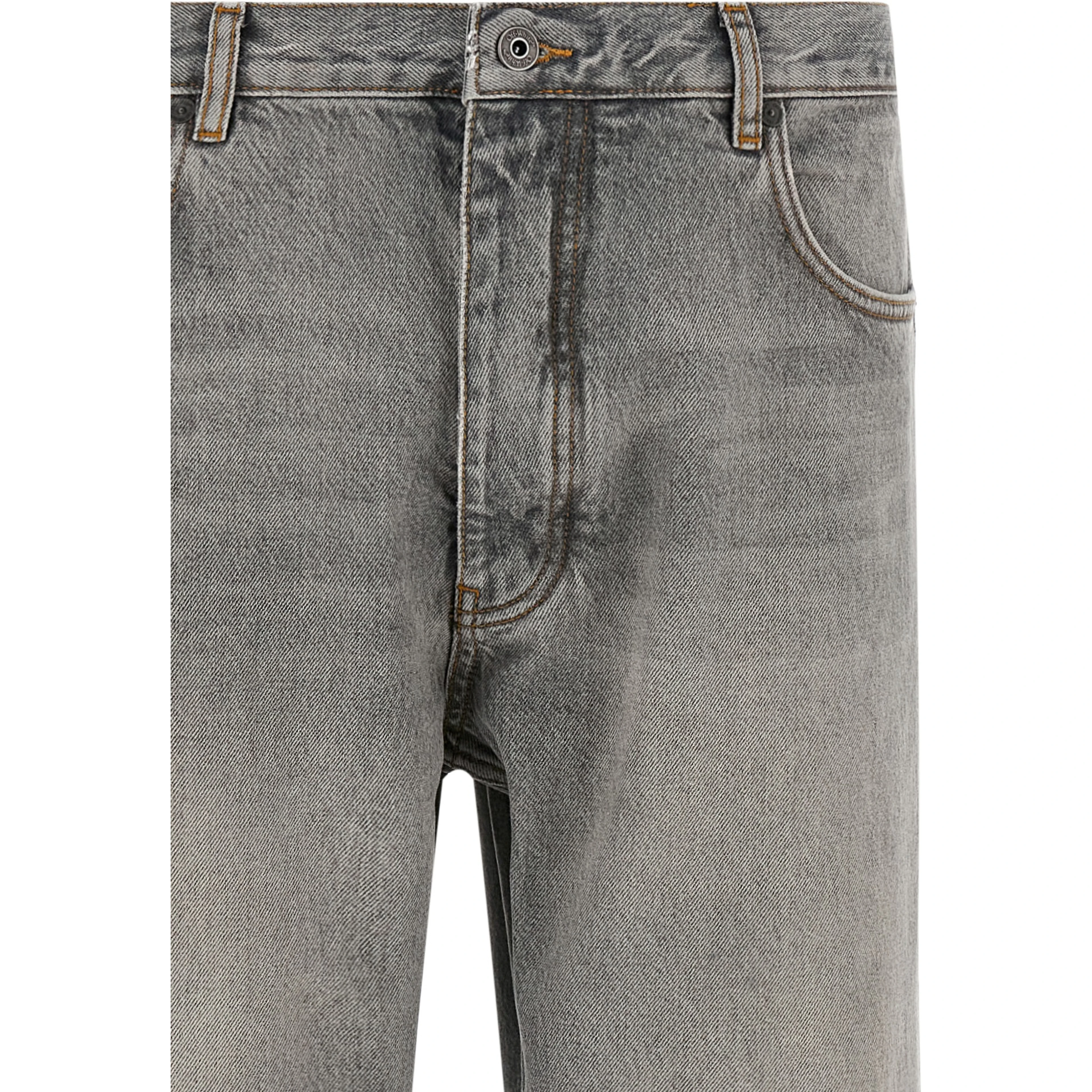 Gray Cotton Relaxed Fit Jeans