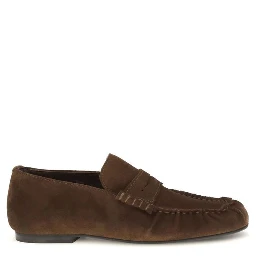 Brown Suede Leather Slip-On Loafers