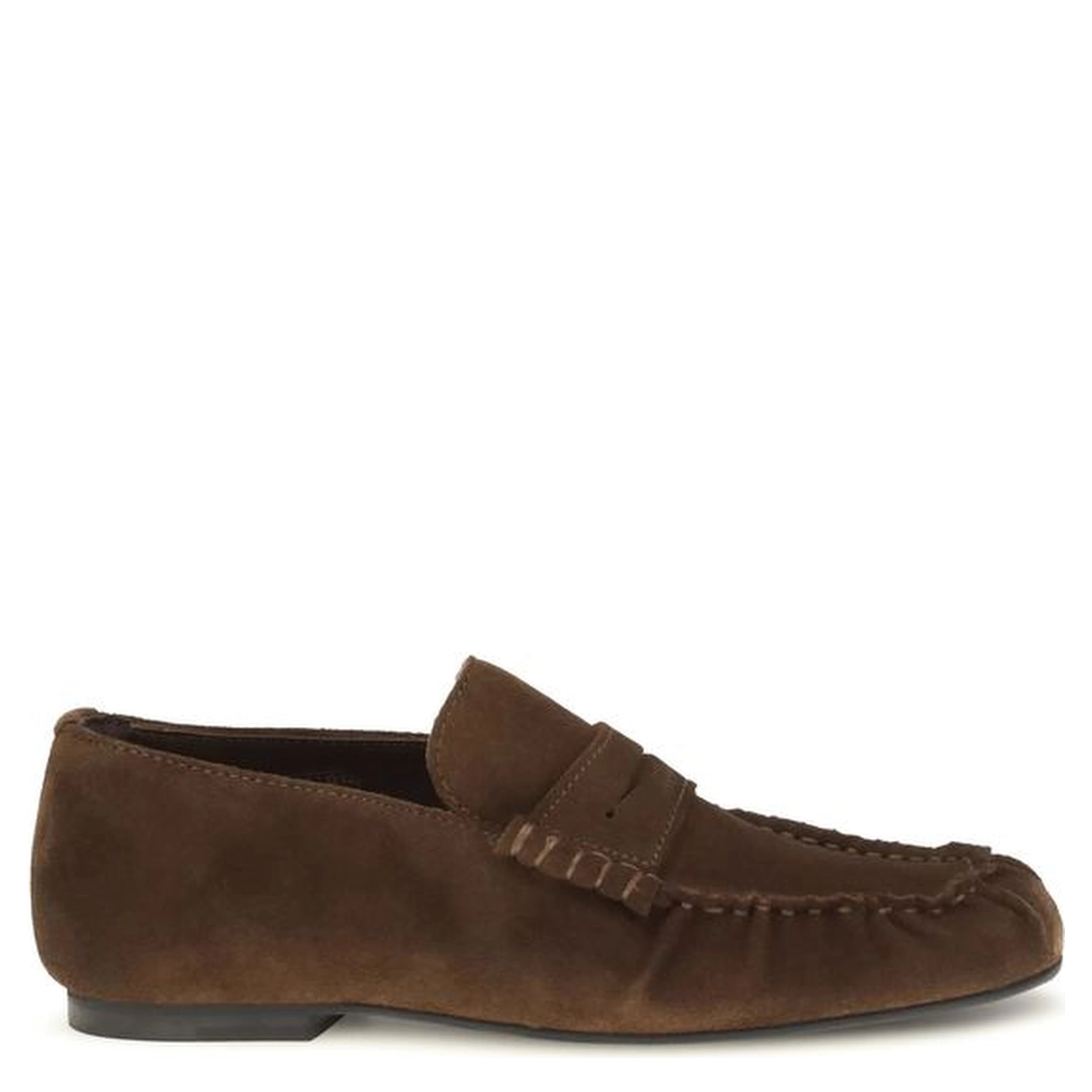 Brown Suede Leather Slip-On Loafers