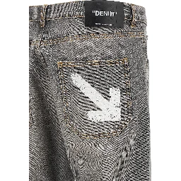 Gray Cotton Relaxed Fit Jeans