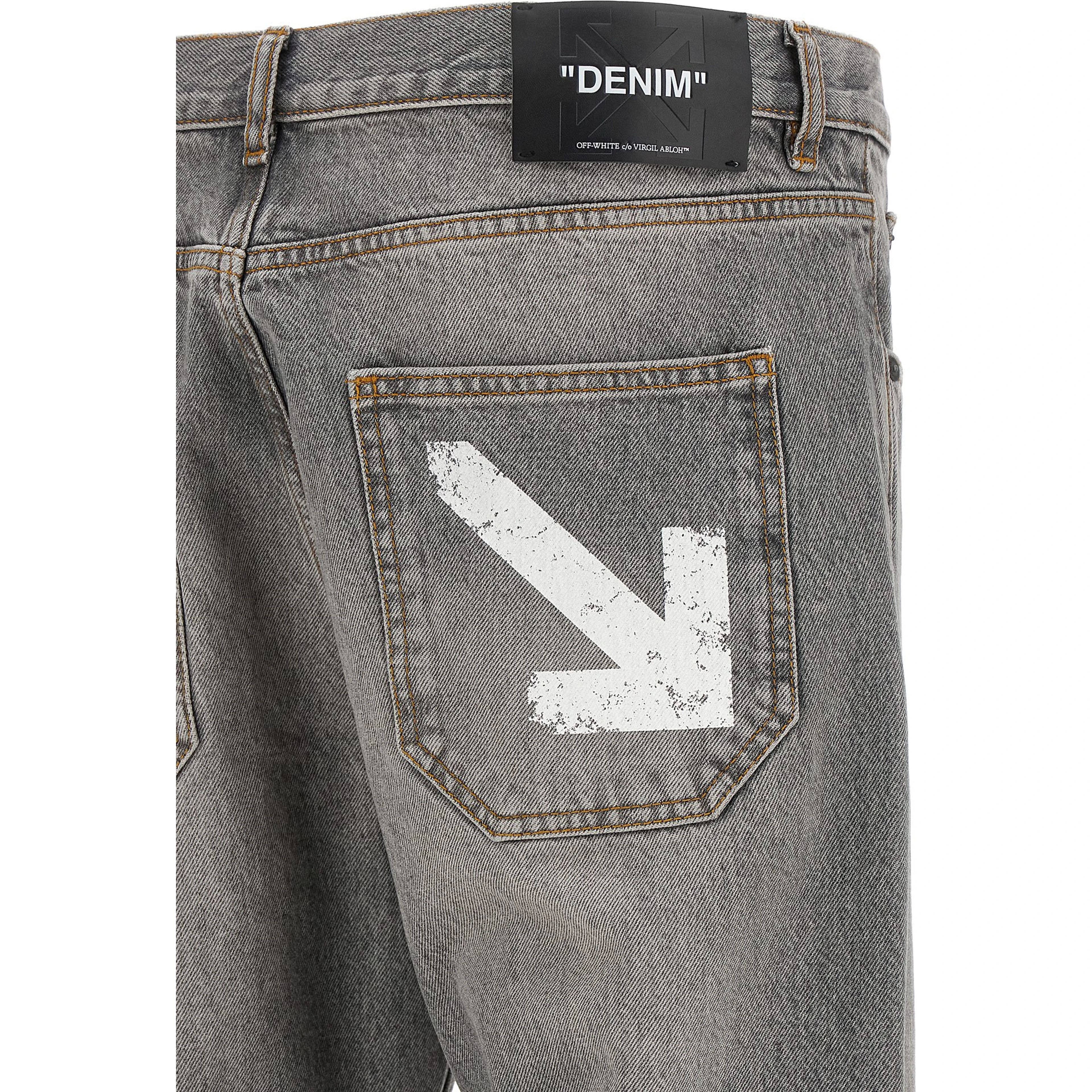 Gray Cotton Relaxed Fit Jeans
