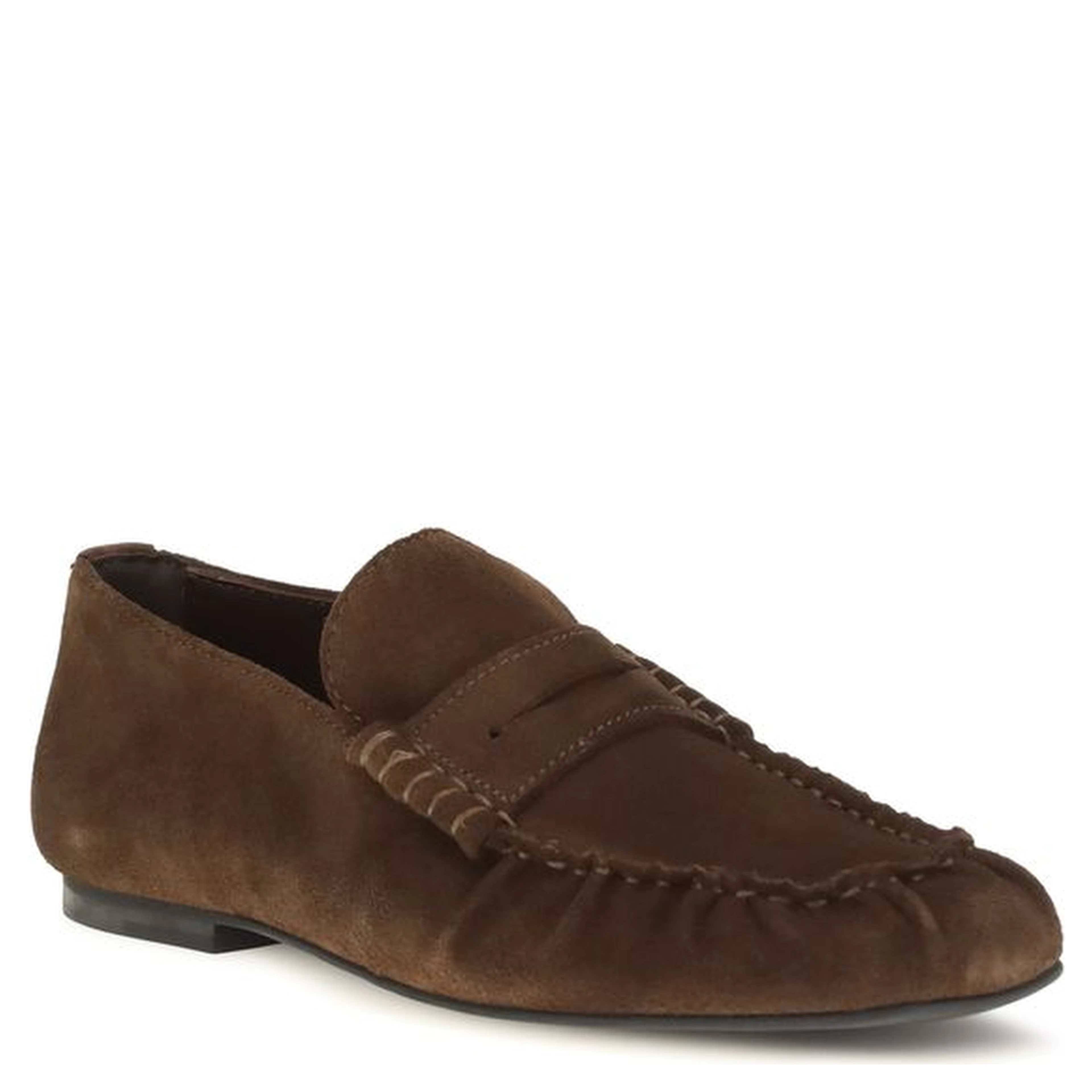 Brown Suede Leather Slip-On Loafers
