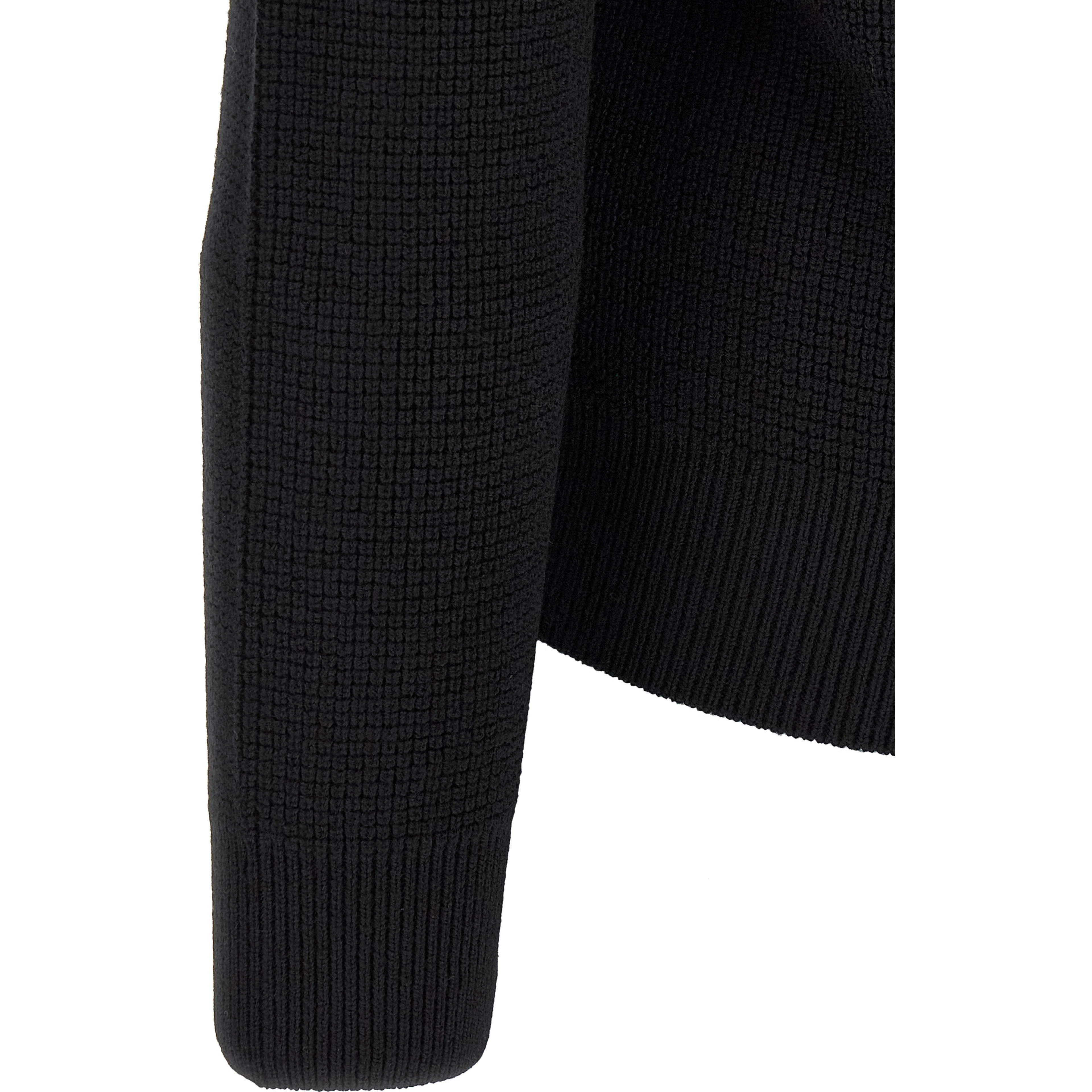 Black Wool Full-Length Jacket