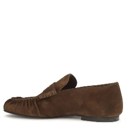 Brown Suede Leather Slip-On Loafers