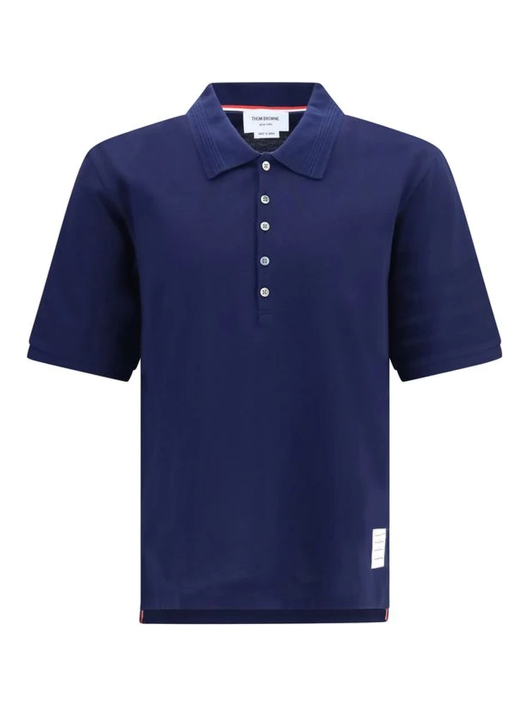 Blue Cotton Polo Shirt