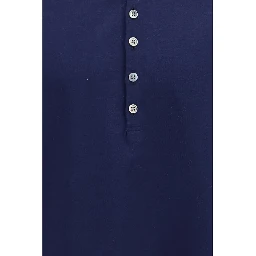 Blue Cotton Polo Shirt