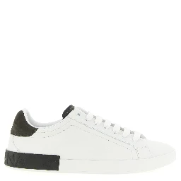 White Calfskin Low Top Sneakers