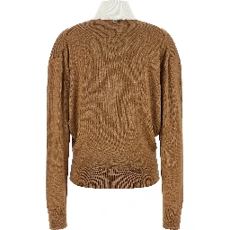 Beige Virgin Wool Cardigan