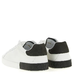 White Calfskin Low Top Sneakers