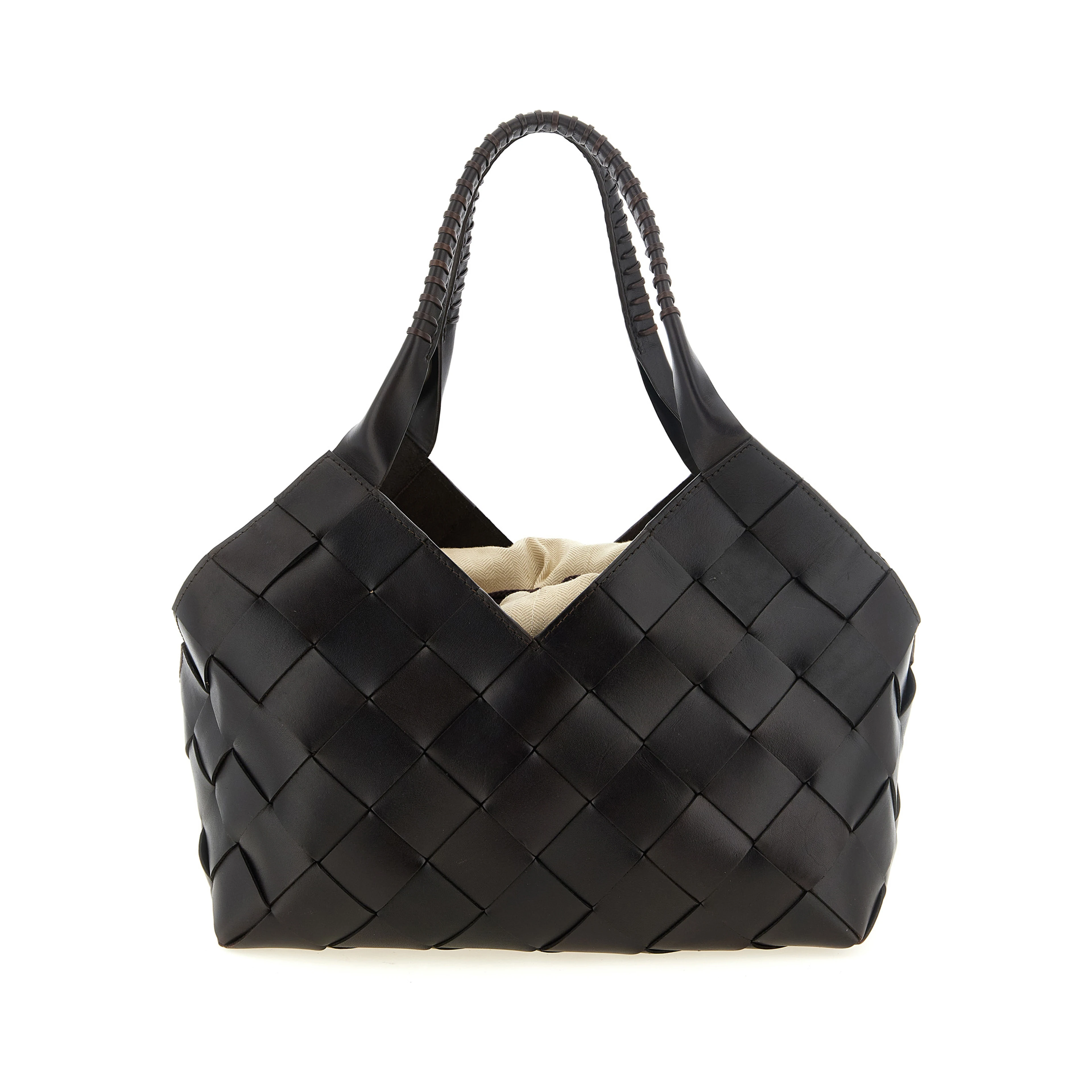 Brown Calfskin Shoulder Bag