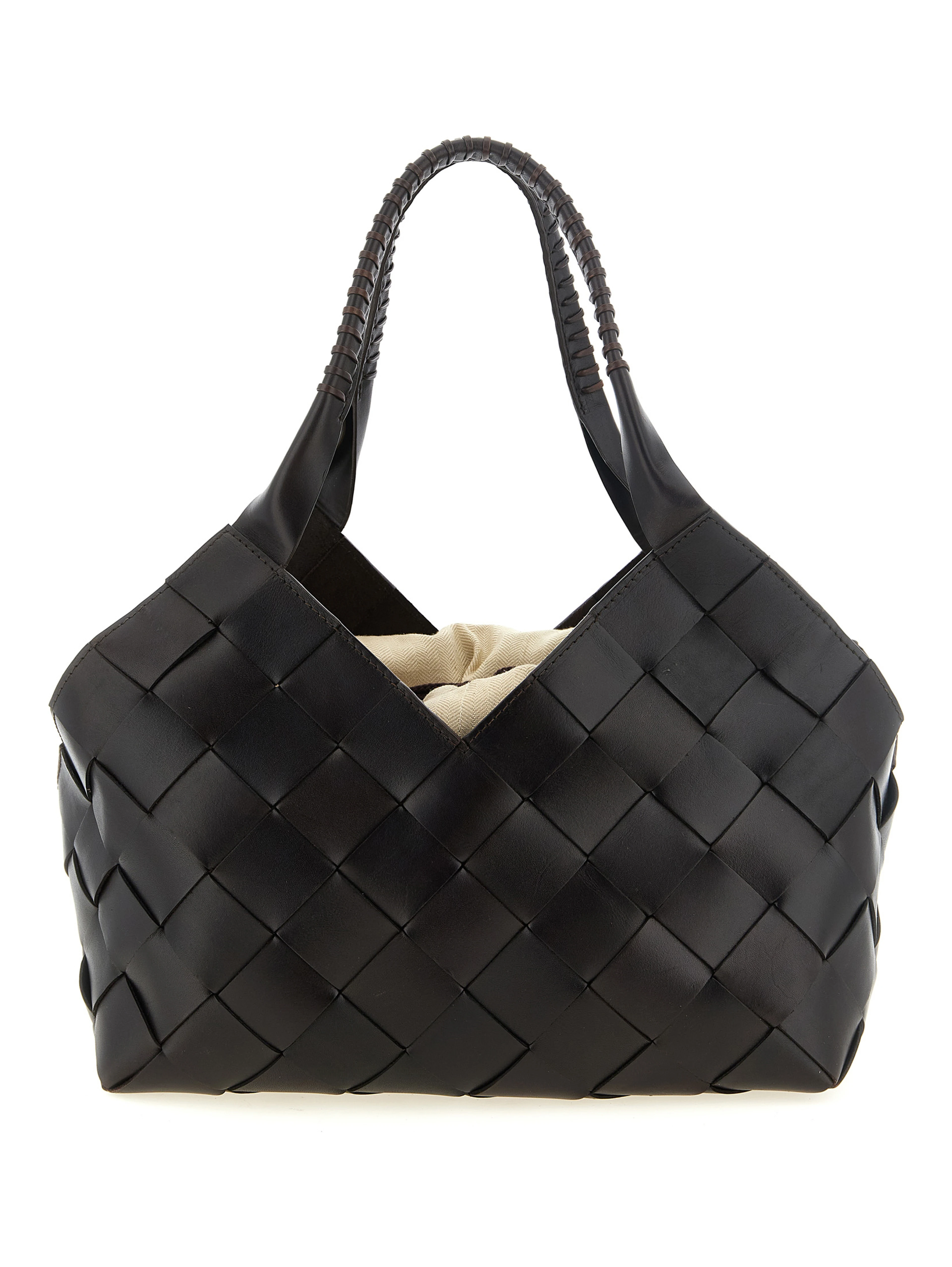 Brown Calfskin Shoulder Bag