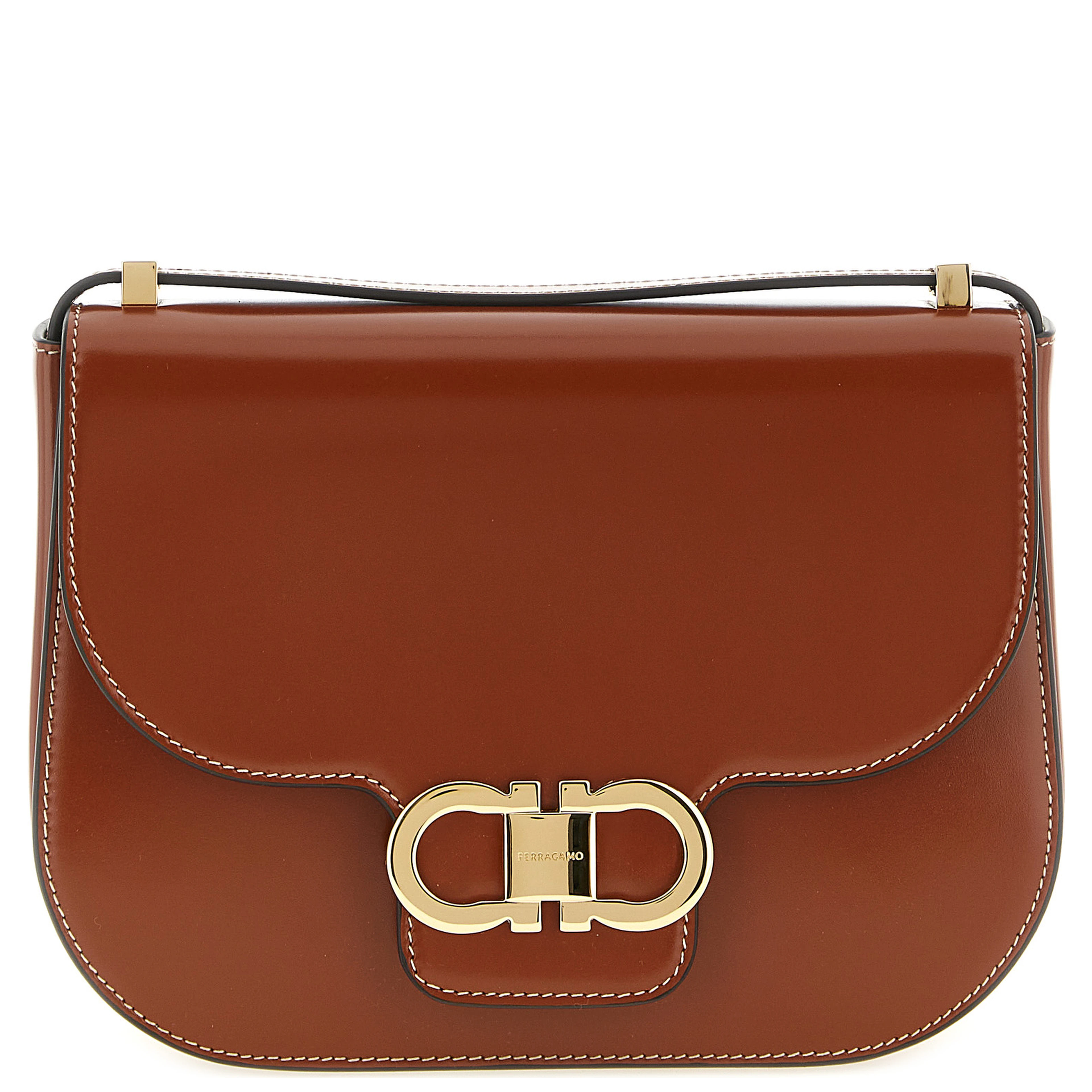Brown Calfskin Crossbody Bag
