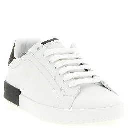 White Calfskin Low Top Sneakers