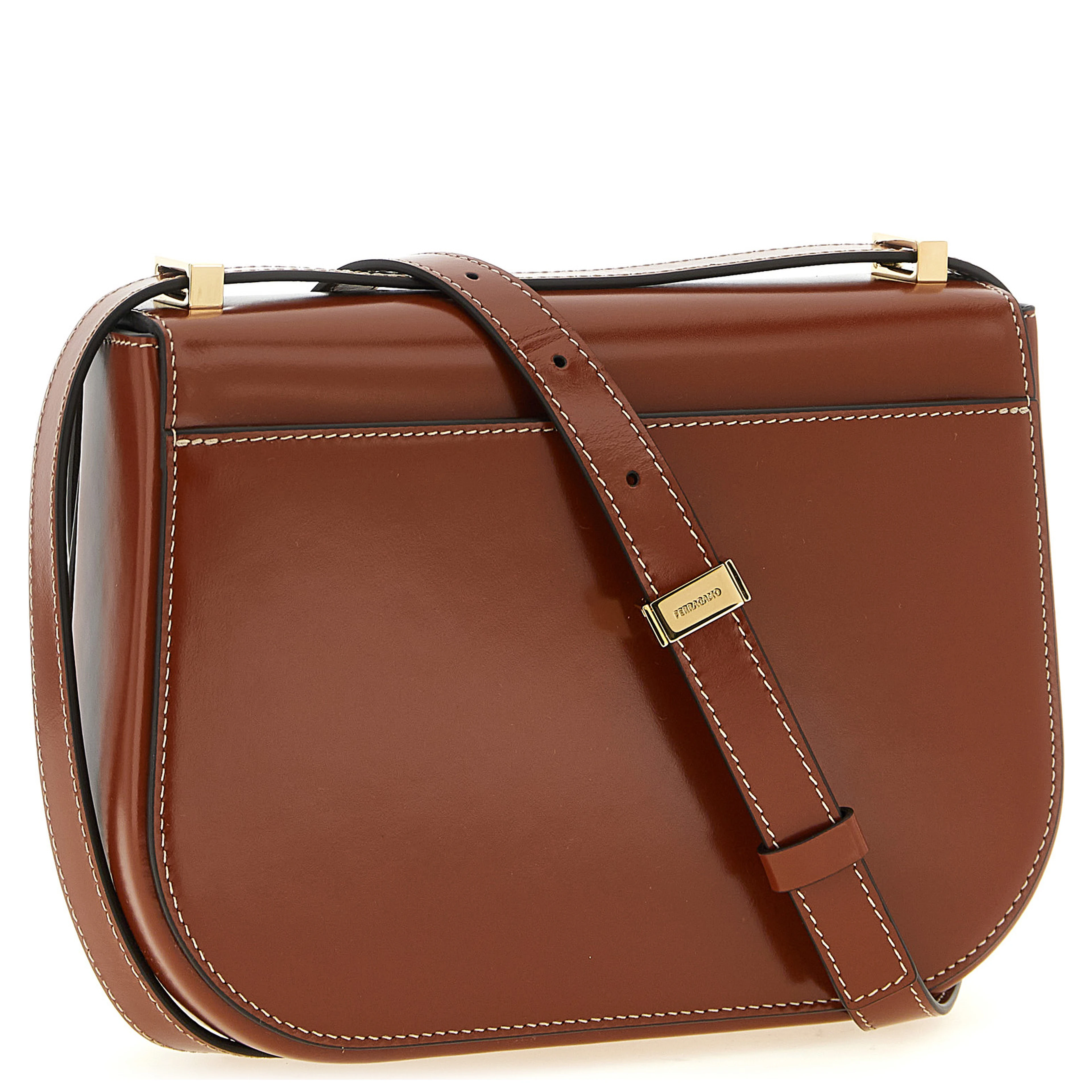 Brown Calfskin Crossbody Bag