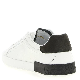 White Calfskin Low Top Sneakers