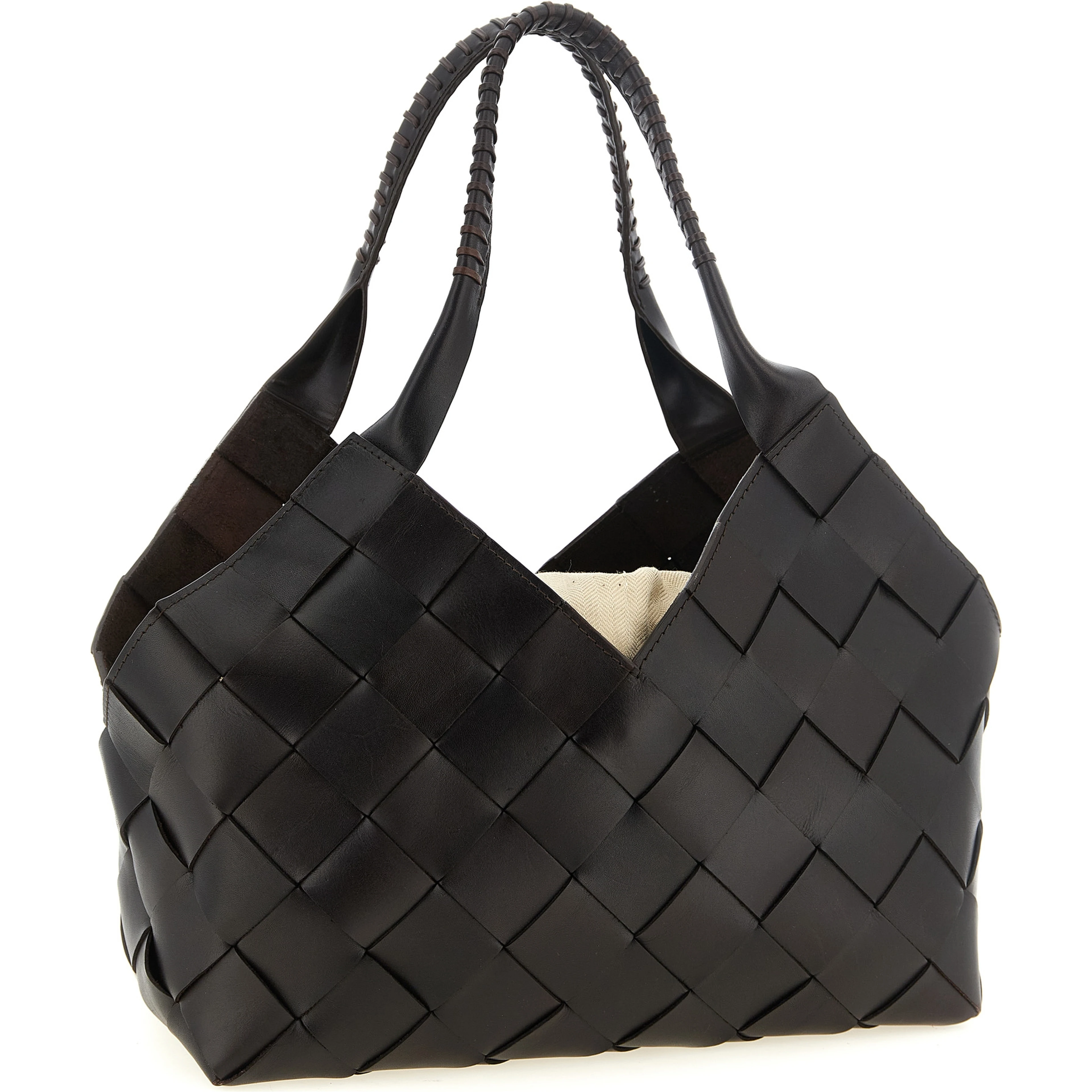 Brown Calfskin Shoulder Bag