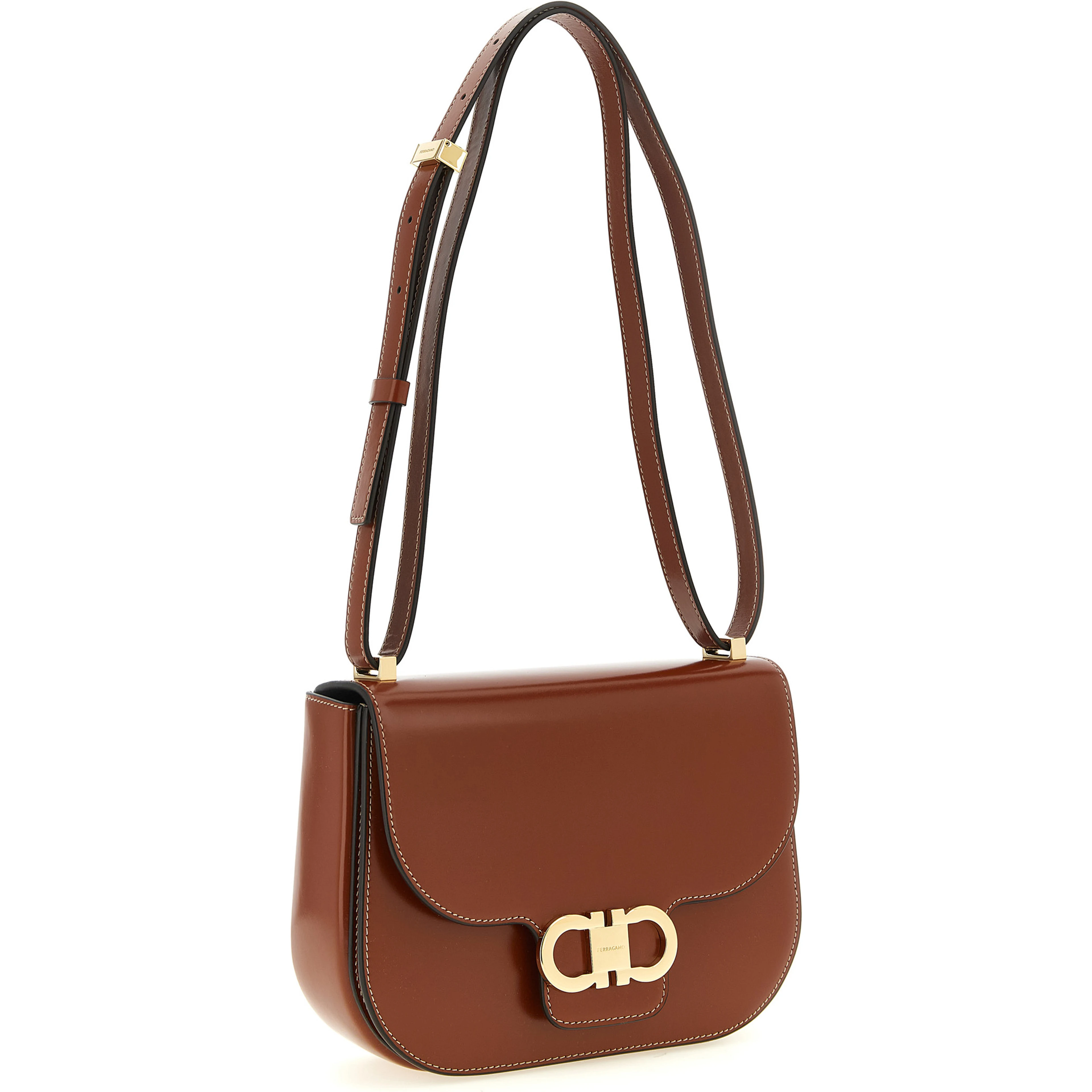 Brown Calfskin Crossbody Bag