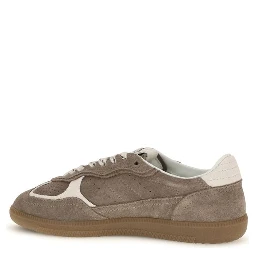 Brown Suede Leather Low Top Sneakers