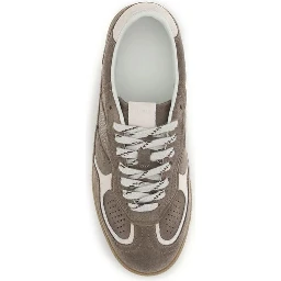 Brown Suede Leather Low Top Sneakers