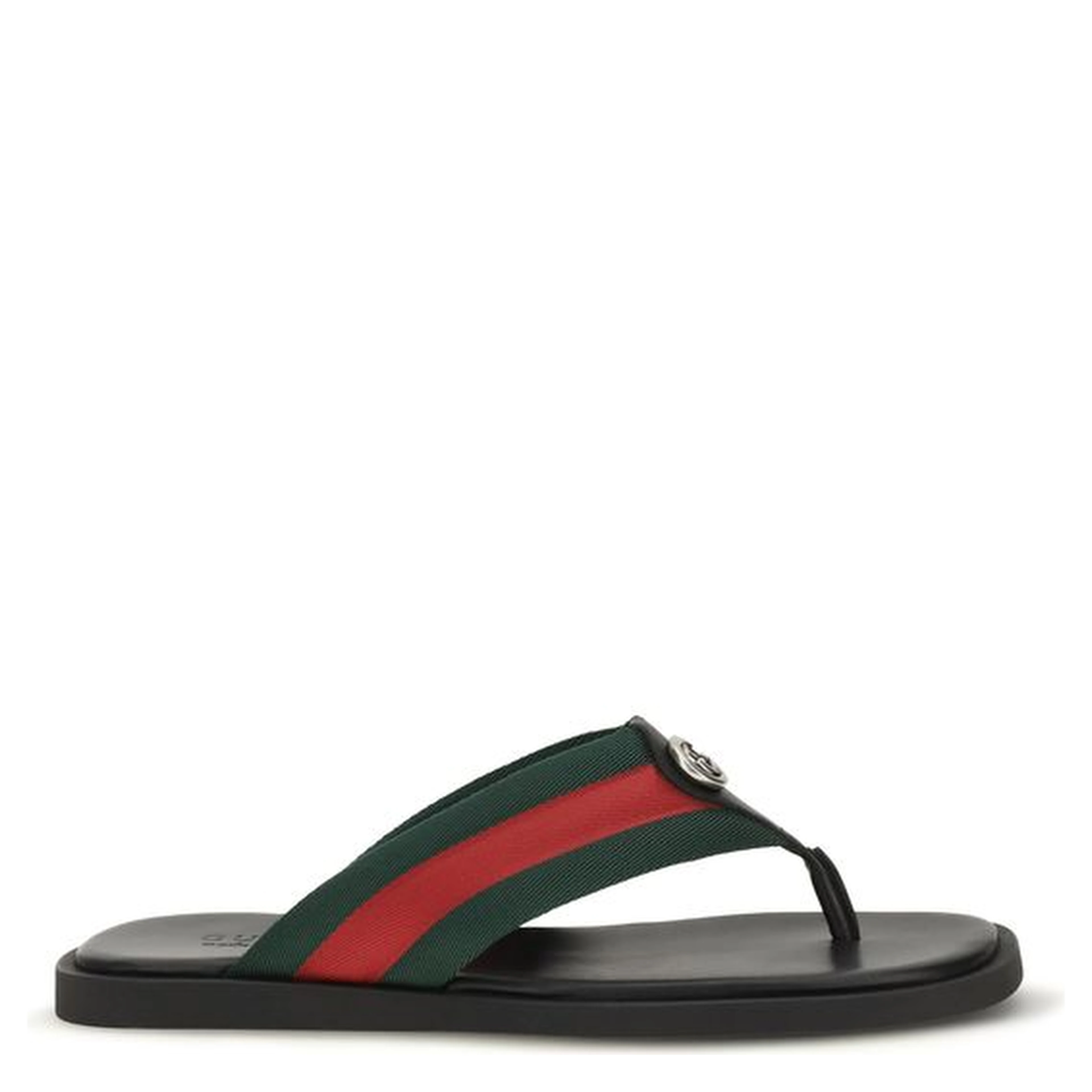 Black Nylon Flip-Flop Sandals