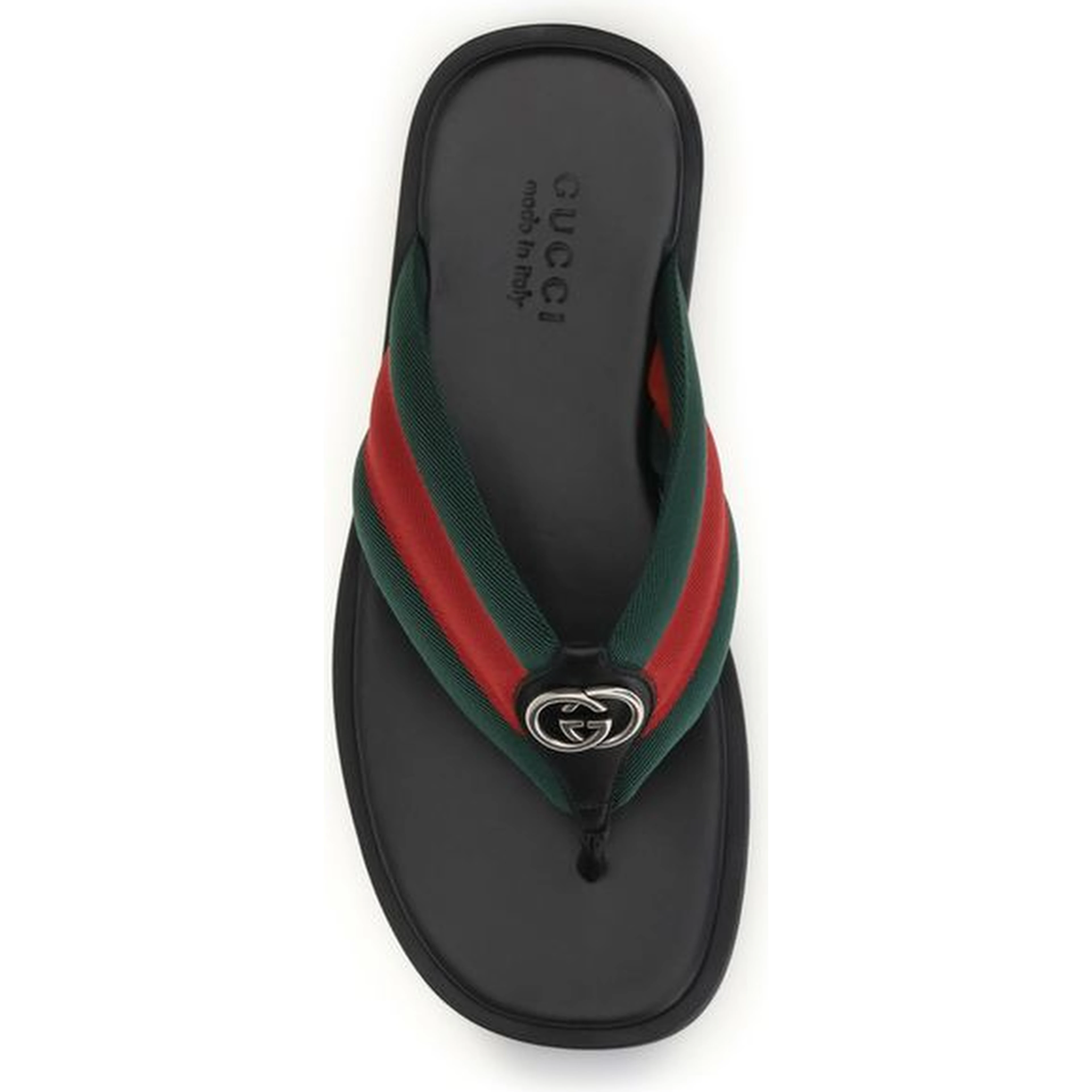 Black Nylon Flip-Flop Sandals