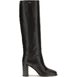 Black Calf Leather Bos Taurus High Heel Boots