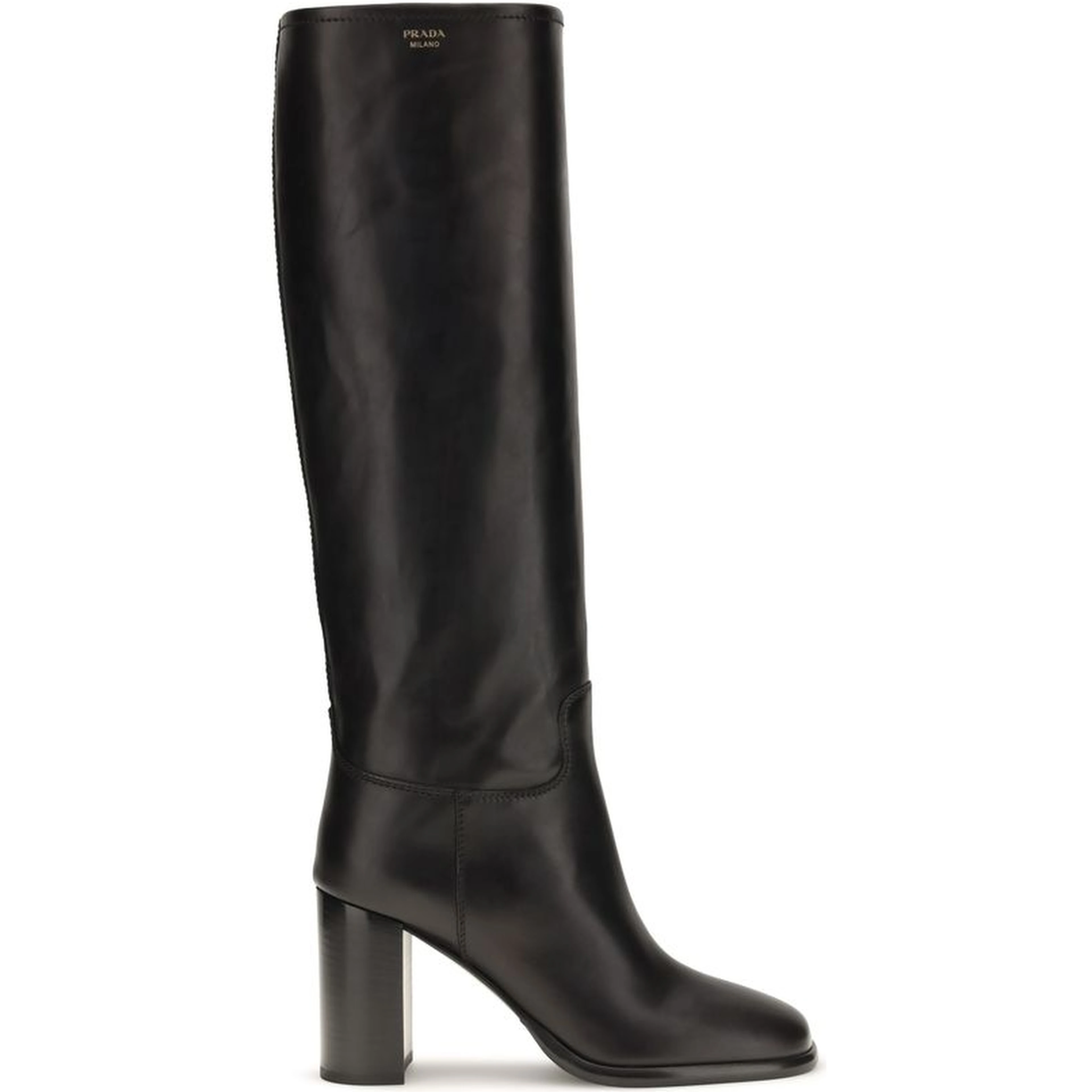 Black Calf Leather Bos Taurus High Heel Boots