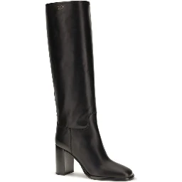 Black Calf Leather Bos Taurus High Heel Boots