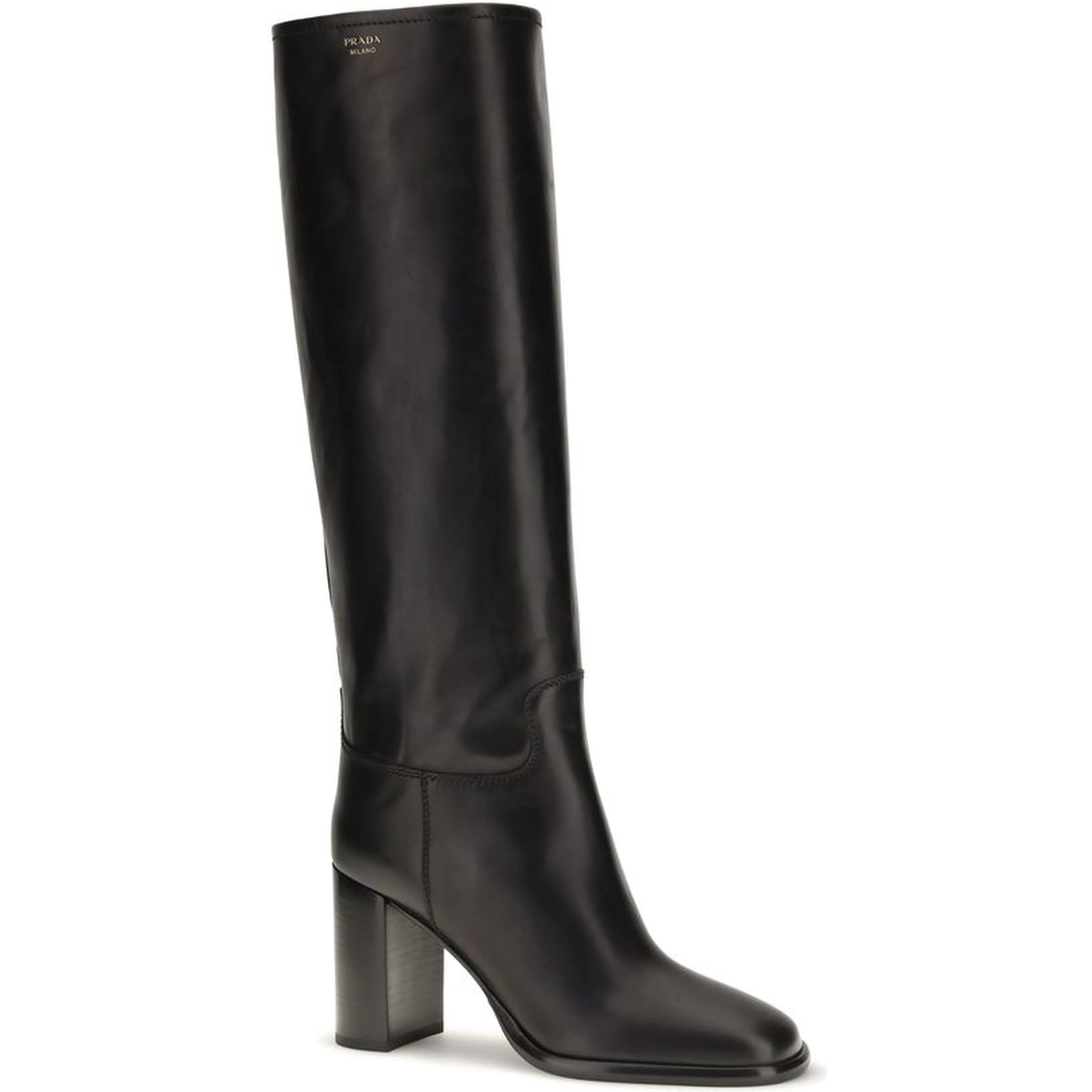 Black Calf Leather Bos Taurus High Heel Boots