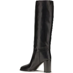 Black Calf Leather Bos Taurus High Heel Boots
