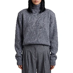 Dark grey Gala padded knit turtleneck