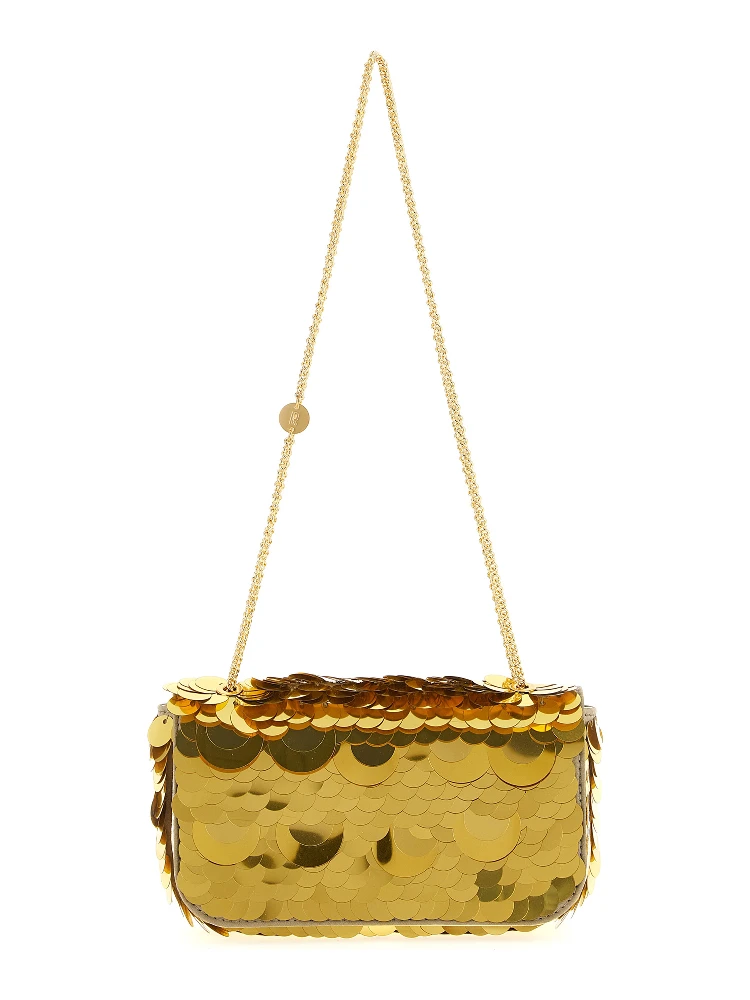 Gold Polyester Shoulder Bag