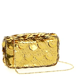 Gold Polyester Shoulder Bag
