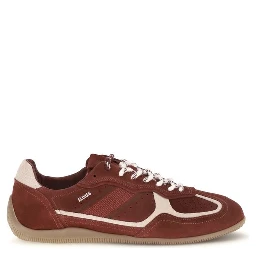 Bordeaux Suede Leather Low Top Sneakers