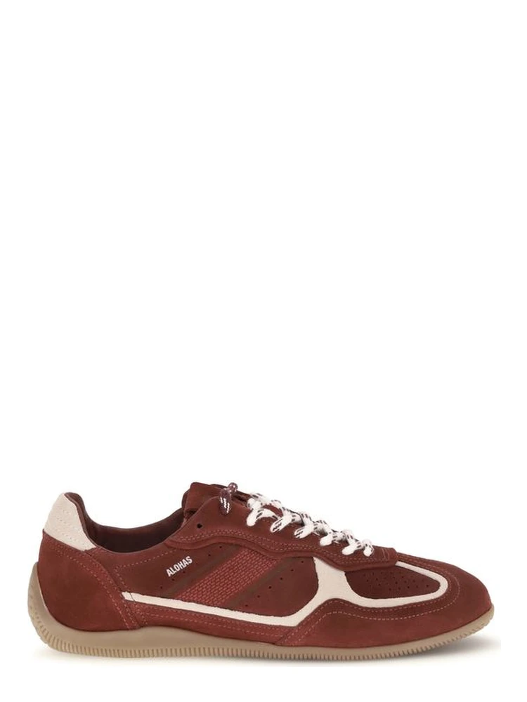 Bordeaux Suede Leather Low Top Sneakers