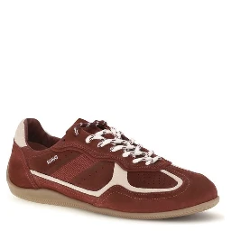 Bordeaux Suede Leather Low Top Sneakers