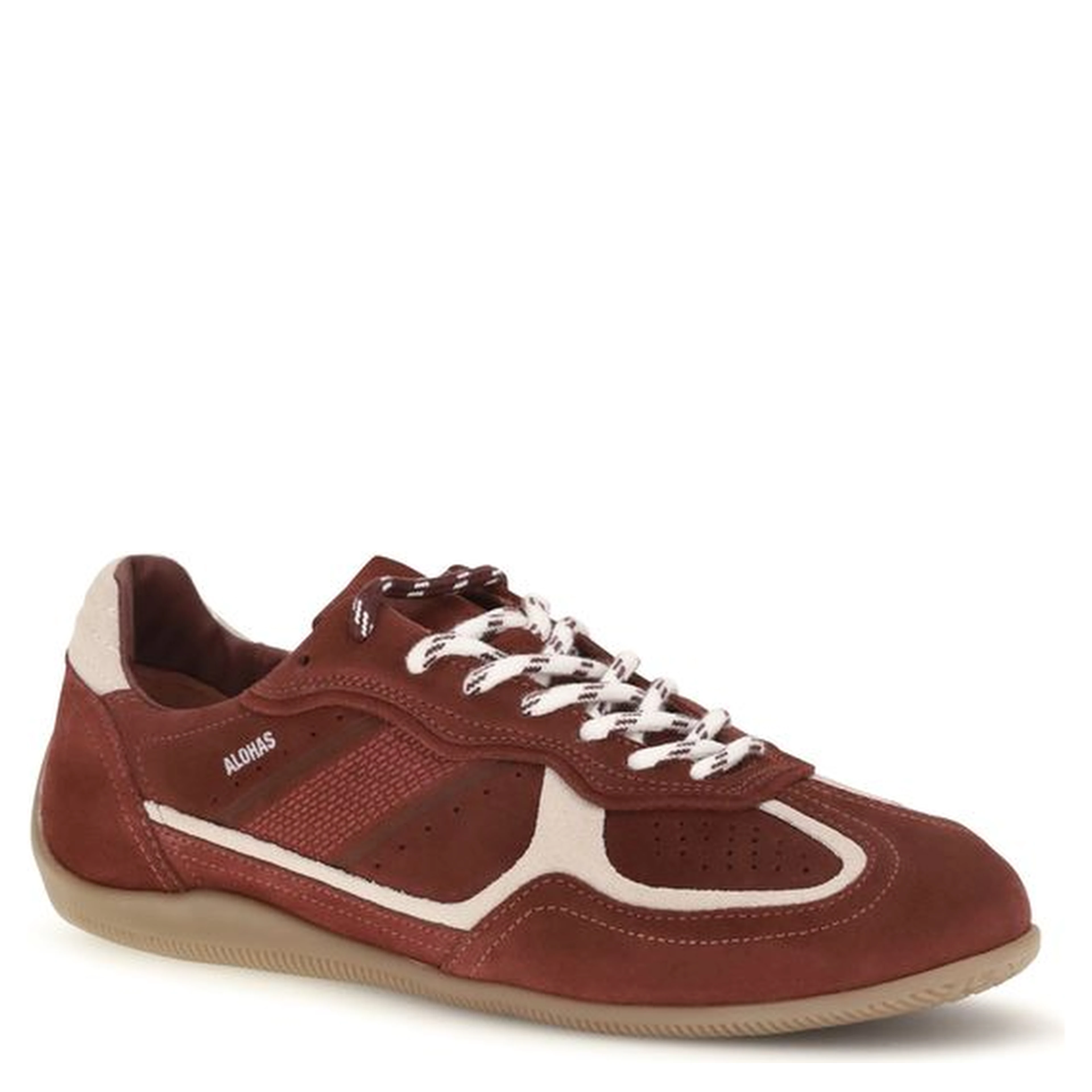 Bordeaux Suede Leather Low Top Sneakers