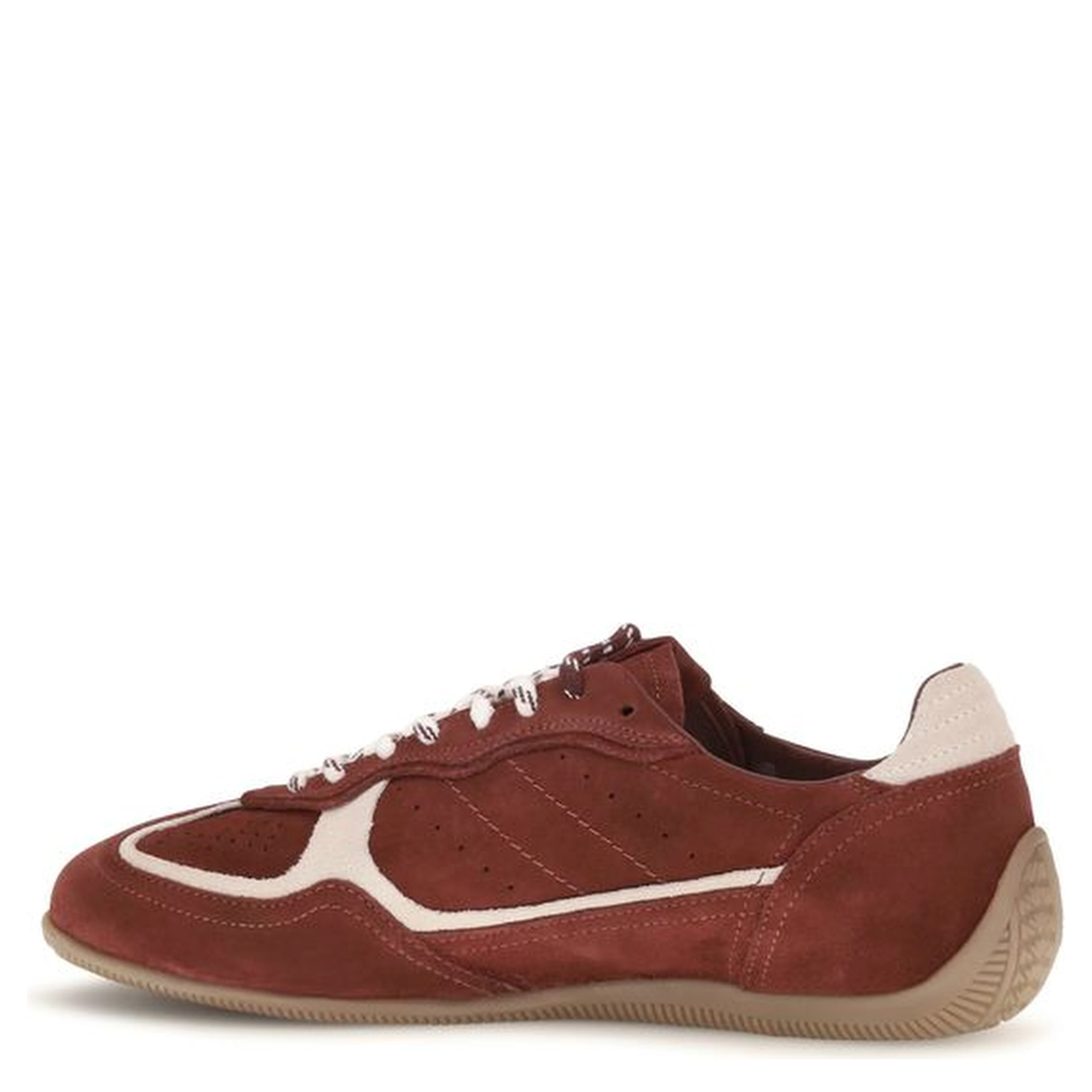 Bordeaux Suede Leather Low Top Sneakers