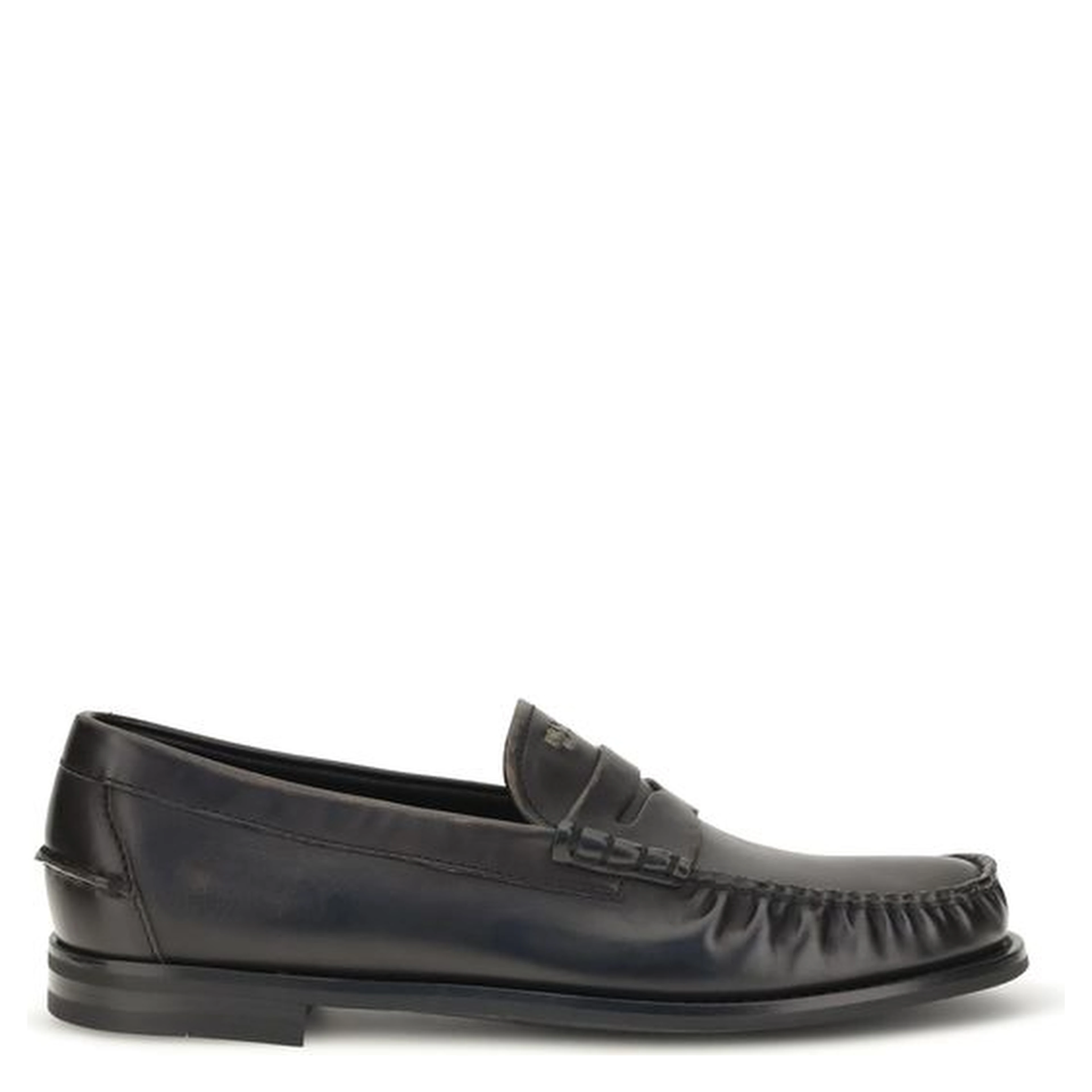 Black Calf Leather Bos Taurus Slip-On Loafers