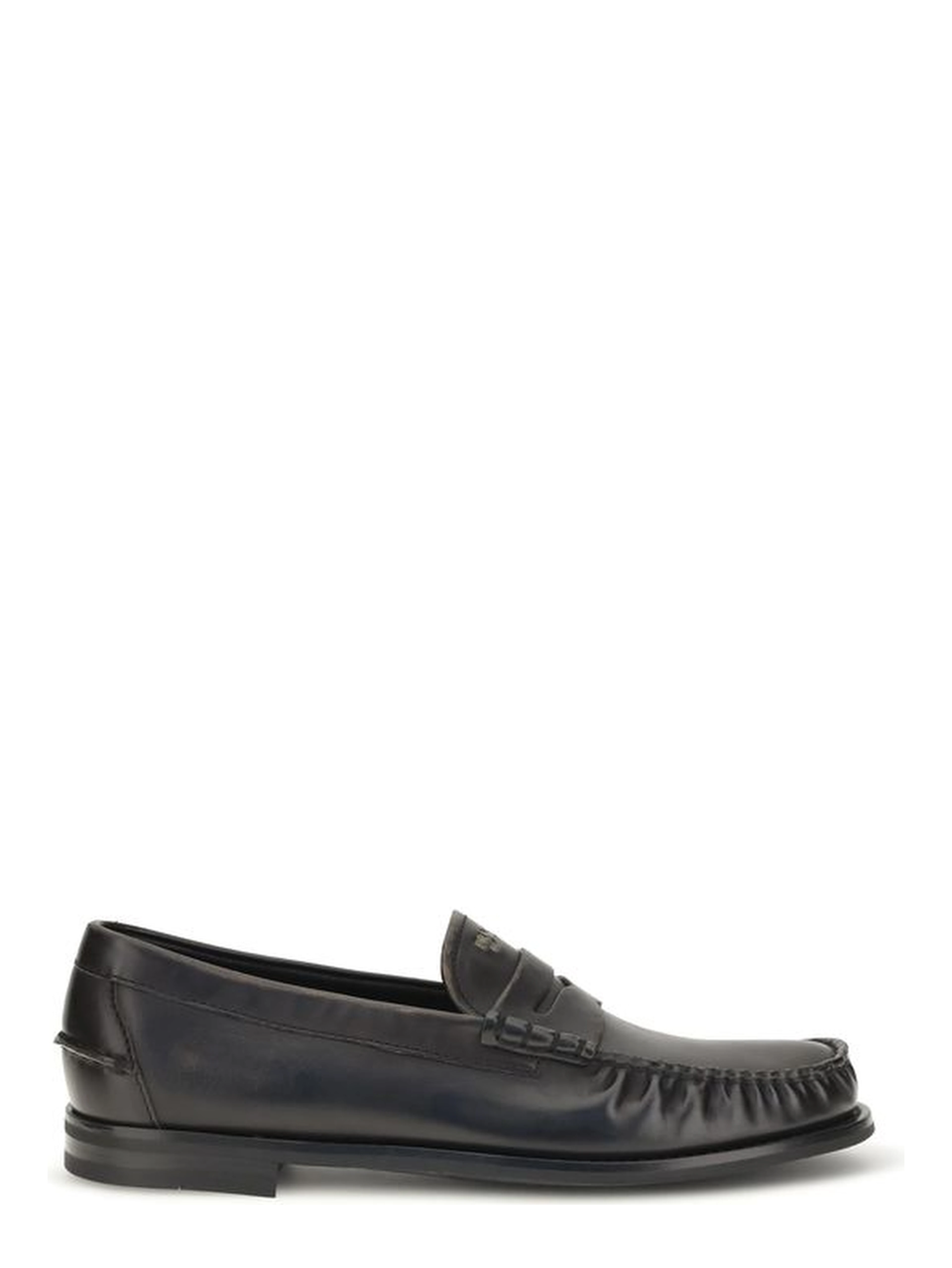 Black Calf Leather Bos Taurus Slip-On Loafers