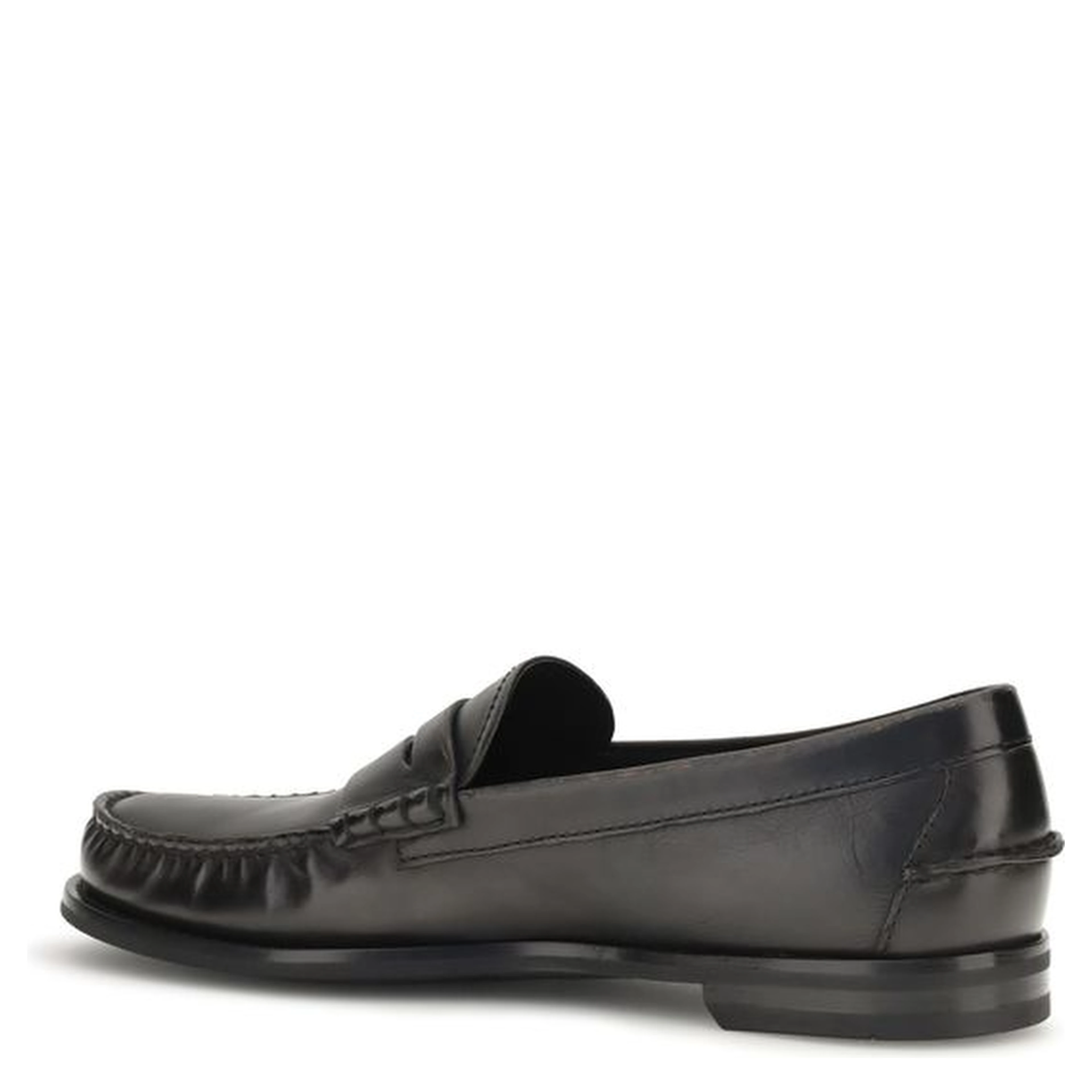Black Calf Leather Bos Taurus Slip-On Loafers
