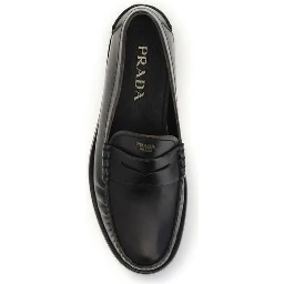 Black Calf Leather Bos Taurus Slip-On Loafers