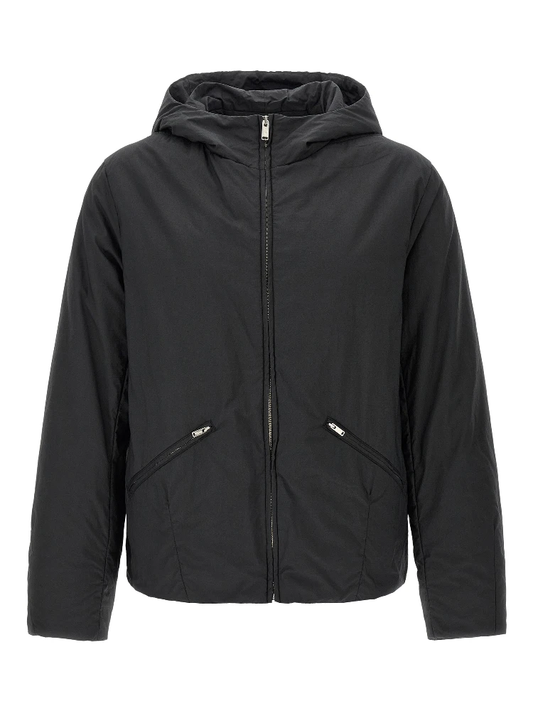 Black Cotton Full-Length Jacket