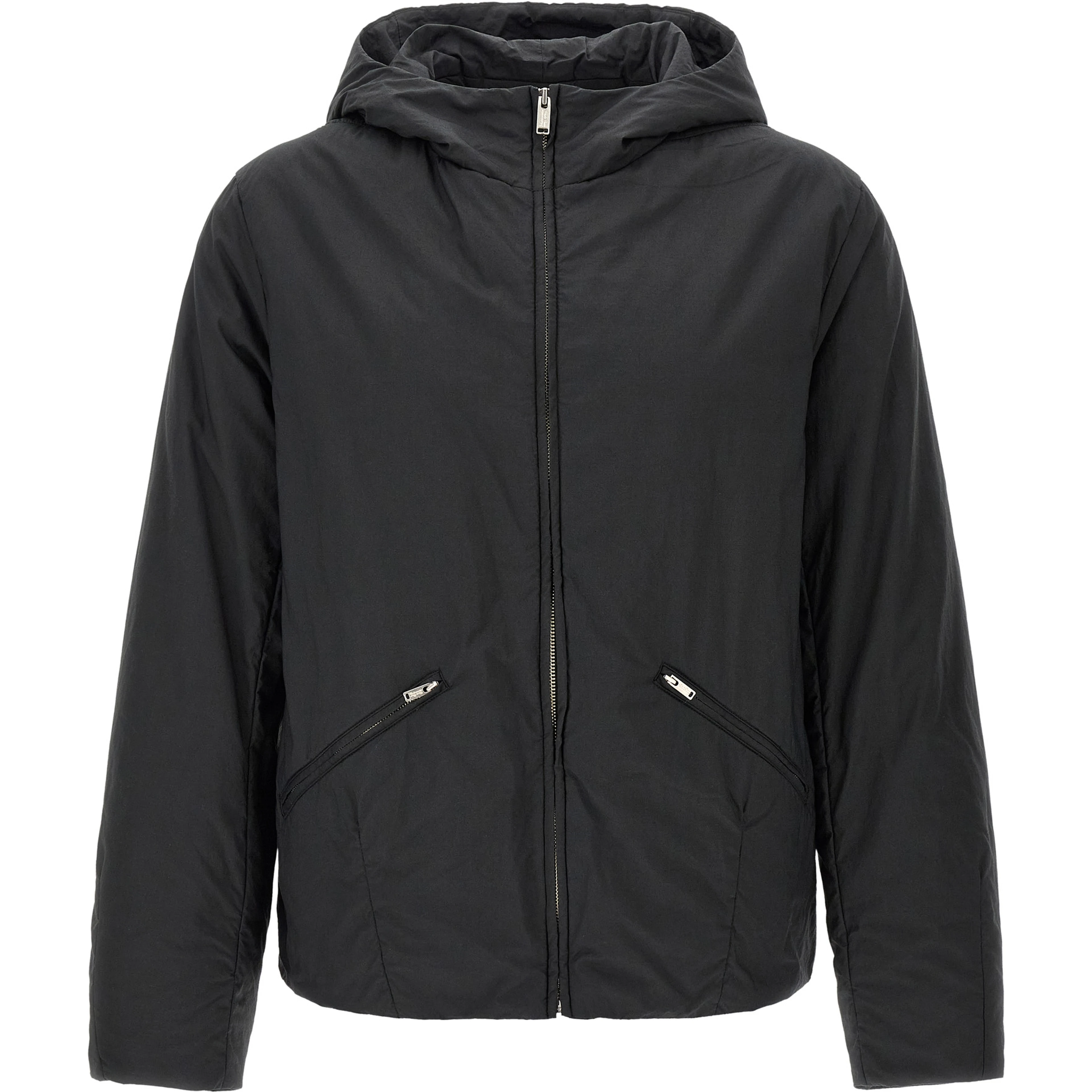 Black Cotton Full-Length Jacket