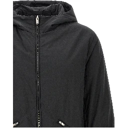 Black Cotton Full-Length Jacket