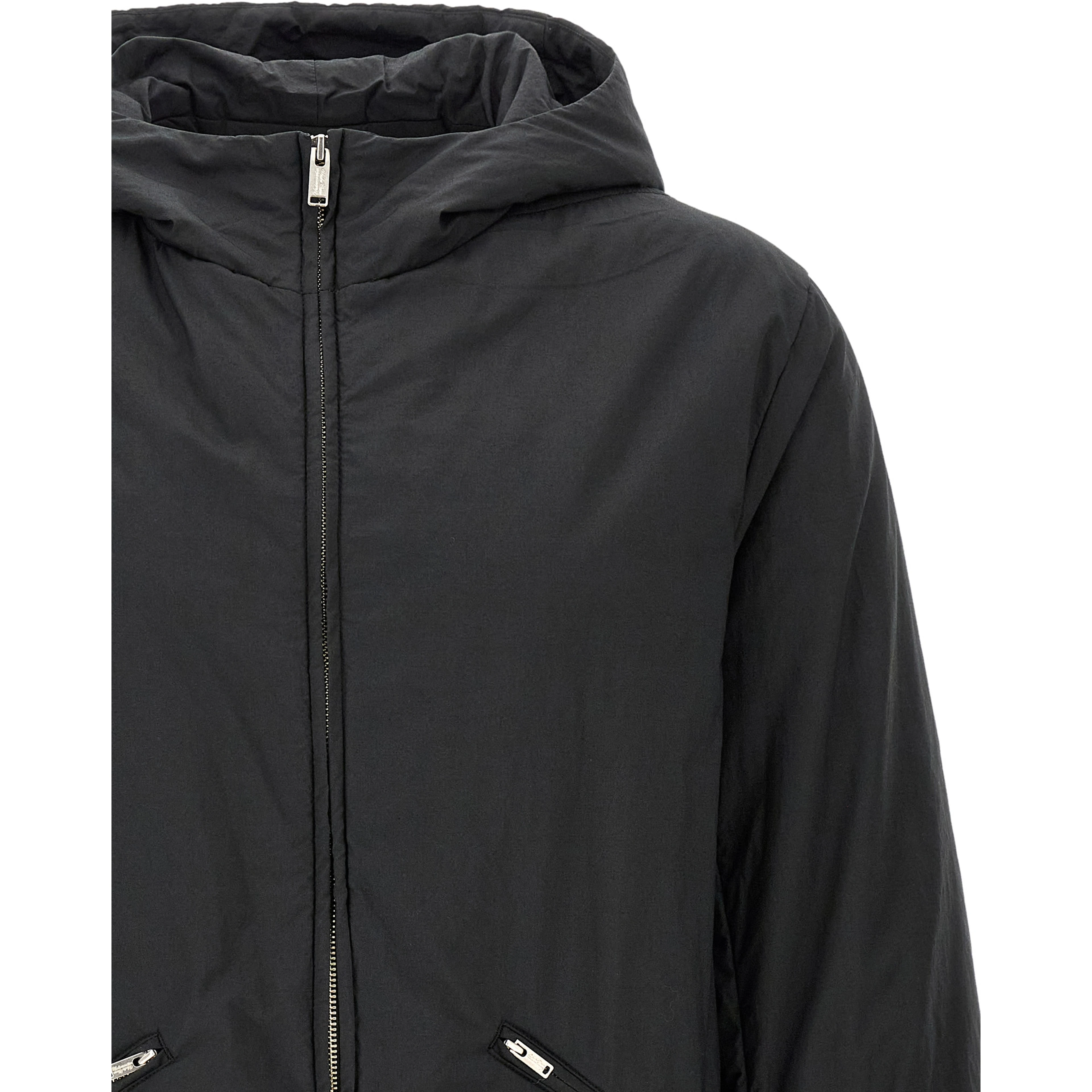 Black Cotton Full-Length Jacket
