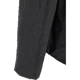 Black Cotton Full-Length Jacket